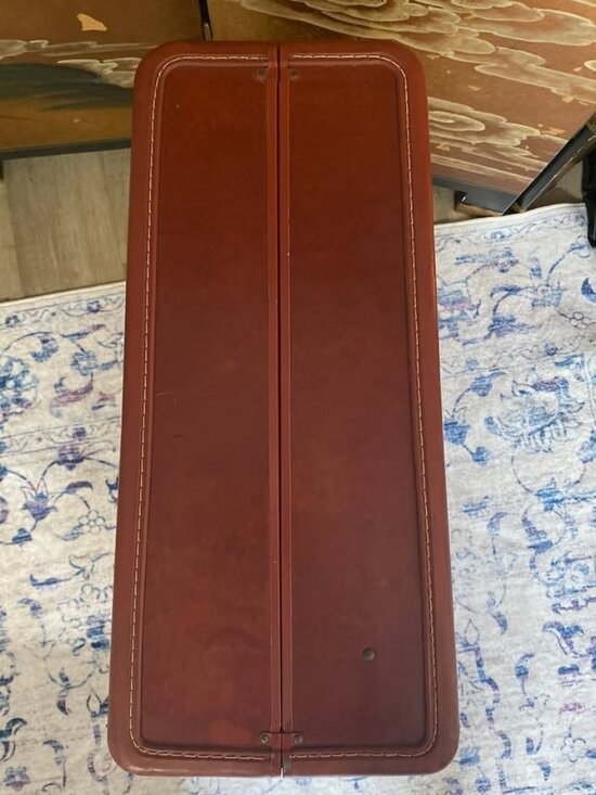 50s Vintage Large Samsonite Streamlite series Suitcase Luggage Leather Saddle - Picture 8 of 8